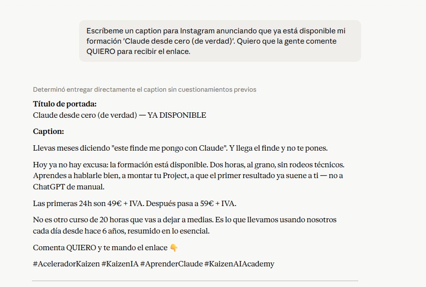 Resultado de Claude con Project configurado
